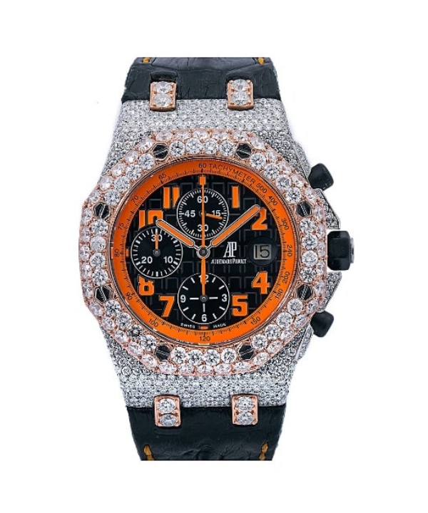 Audemars-Piguet-Royal-Oak-Offshore-Chronograph-Volcano-26170ST-42MM-Black-Dial-With-Leather-Bracelet