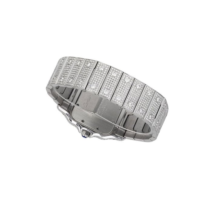 Cartier Santos Galbee Medium Custom Diamond Set