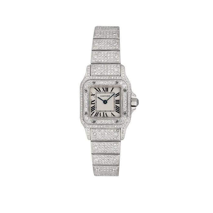 Cartier Santos Galbee Small With Custom Diamond Set