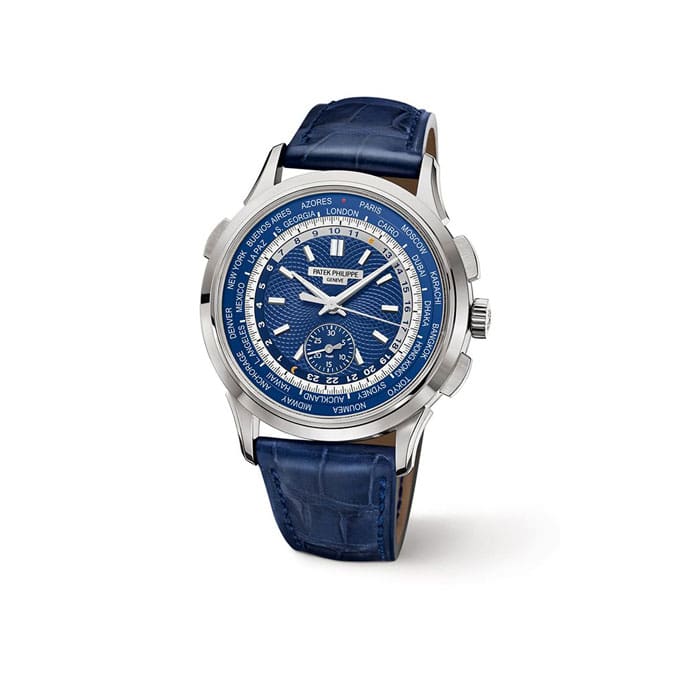 Patek Philippe Complications White Gold Blue Leather Strap