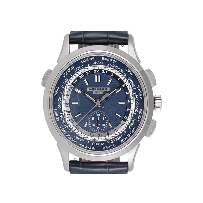 Patek Philippe Complications White Gold Blue Leather Strap