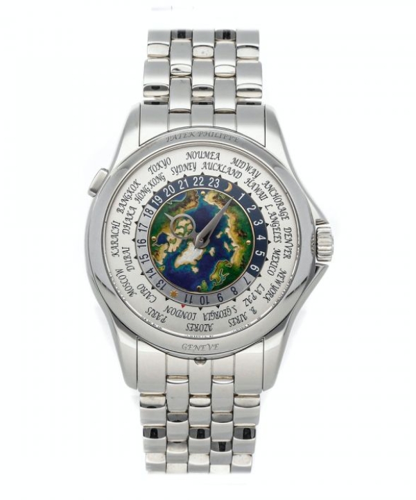 Patek Philippe World Time Platinum Enamel Dial 39MM Watch