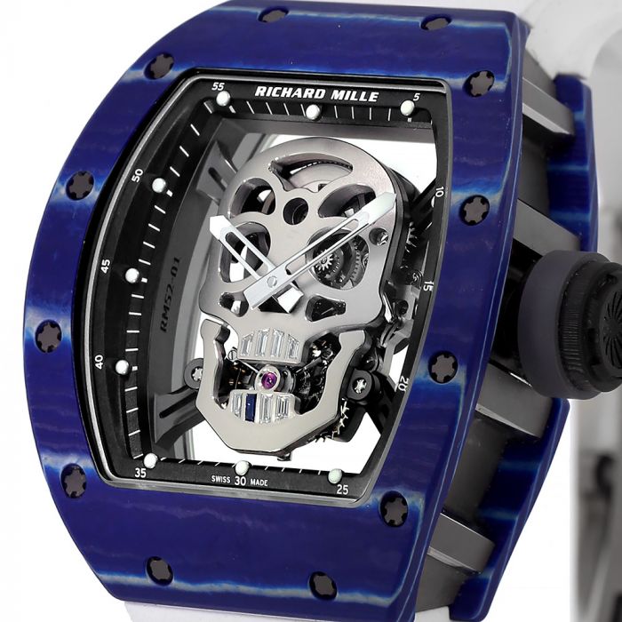 Richard Mille RM52-01 Blue NTPT Carbon Titanium Tourbillon Skull 50MM Watch3