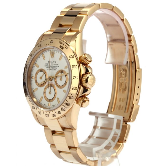 Rolex Cosmograph Daytona Yellow Gold Zenith White Index Dial 40MM Watch