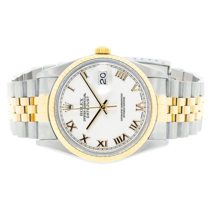 Rolex Datejust 36 Steel & Yellow Gold White Roman Dial 36MM Watch