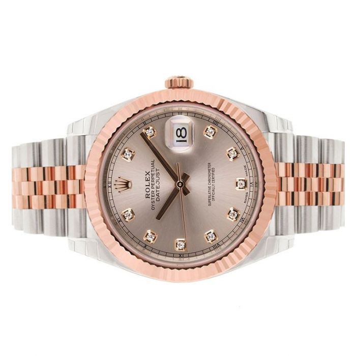 Rolex Datejust 41 Steel and Rose Gold Sundust Diamond Dial 41MM Watch