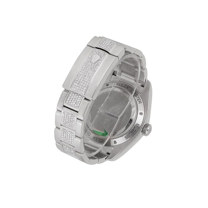 Rolex Milgauss 116400 with Black Dial and Custom Diamond Set