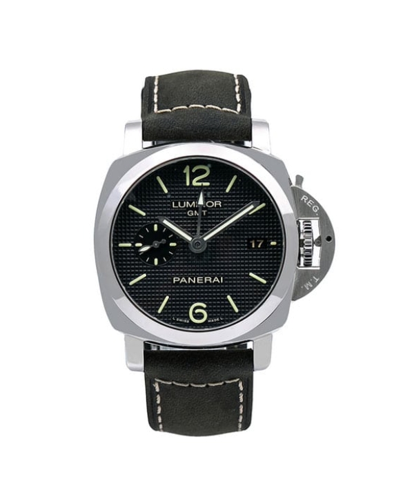 Panerai Luminor 1950 3 Days GMT Automatic PAM00535 42MM Black Dial With Leather Bracelet