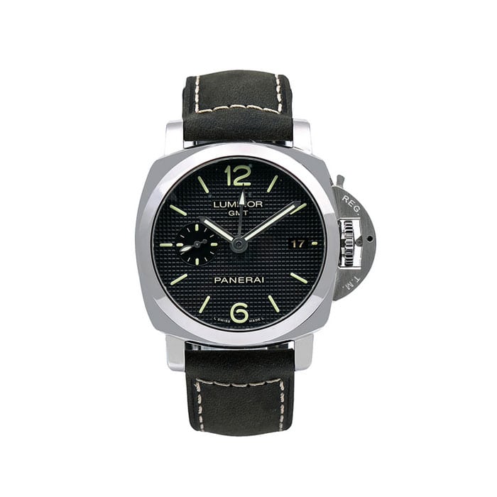 Panerai Luminor 1950 3 Days GMT Automatic PAM00535 42MM Black Dial With Leather Bracelet