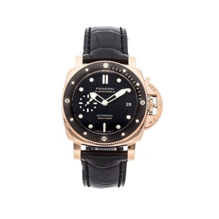 5. Panerai Submersible Rose Gold Black Dial Watch